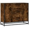 vidaXL Komoda dimljeni hrast 92x35x76 cm konstruiran les