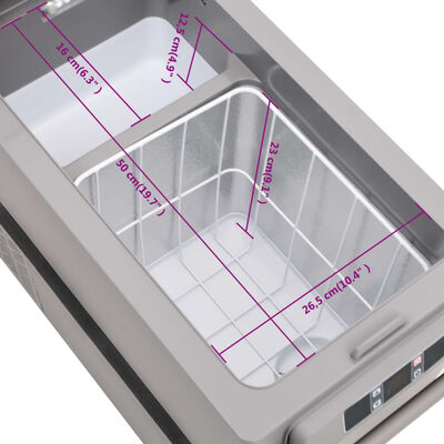 vidaXL Hladilna skrinja z ročajem in adapterjem črno siva 35 L PP & PE