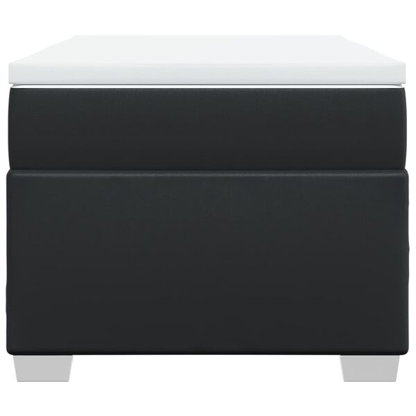 vidaXL Box spring postelja z vzmetnico črna 90x190 cm umetno usnje