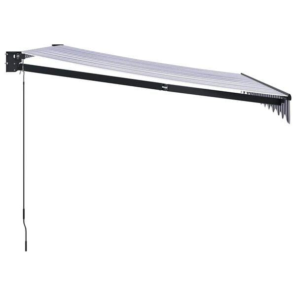 vidaXL Zložljiva tenda modra in bela 3x2,5 m blago in aluminij