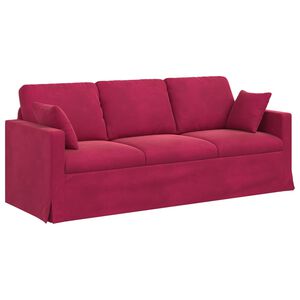 vidaXL Kavč Vinorodna rdeča 198 x 78 x 80 cm Žamet