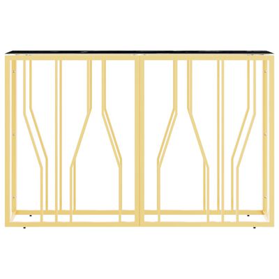 vidaXL Konzolna mizica zlata 110x30x70 cm nerjaveče jeklo in steklo