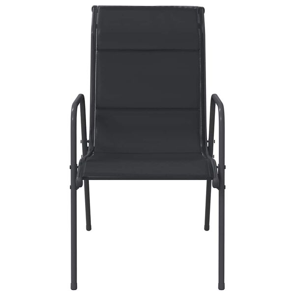 vidaXL Vrtni stoli 4 kosi jeklo in tekstil črne barve