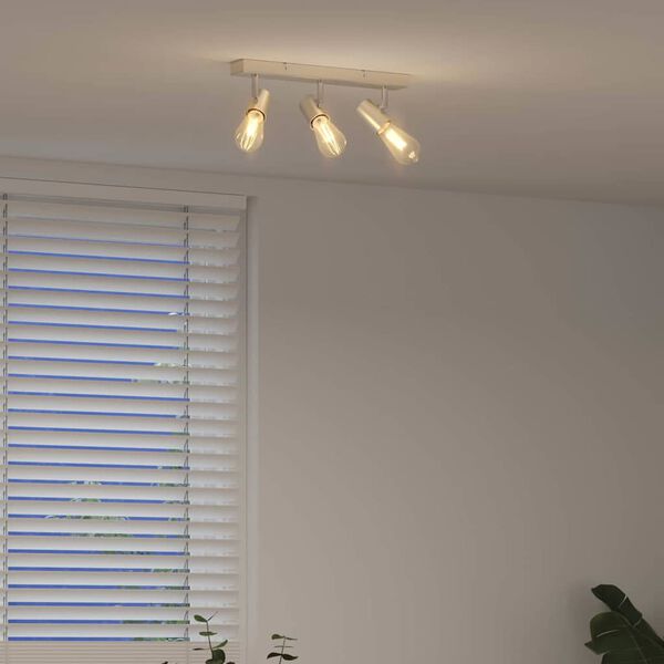 vidaXL Stropni reflektor Brušen nikl 38 x 6.5 x 11.5 cm Jeklo