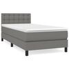 vidaXL Box spring postelja z vzmetnico temno siva 80x200 cm blago