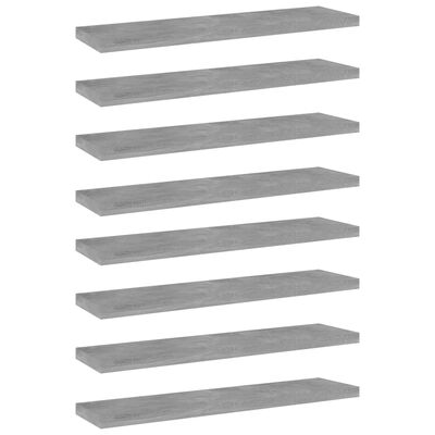 vidaXL Dodatne police za omaro 8 kosov betonsko sive 40x10x1,5 cm