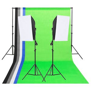 vidaXL Komplet za studijsko osvetlitev z ozadji in softboxi