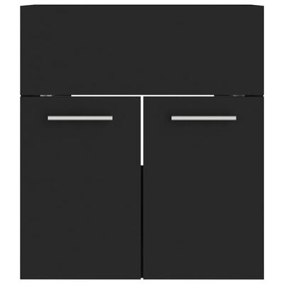vidaXL Omarica za umivalnik črna 41x38,5x46 cm iverna plošča