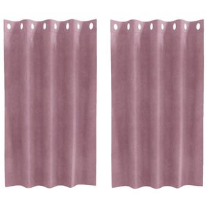 vidaXL Zatemnitvene zavese 2 pcs Temno roza 140 x 140 cm Žamet