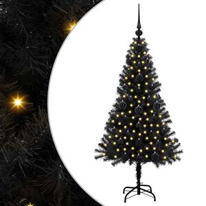 vidaXL Božično drevo Črna 120 cm PVC