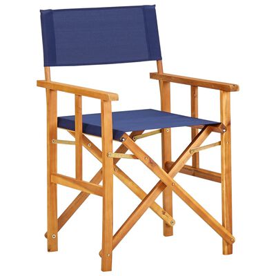 vidaXL Režiserski stoli 2 kosa trden akacijev les modri