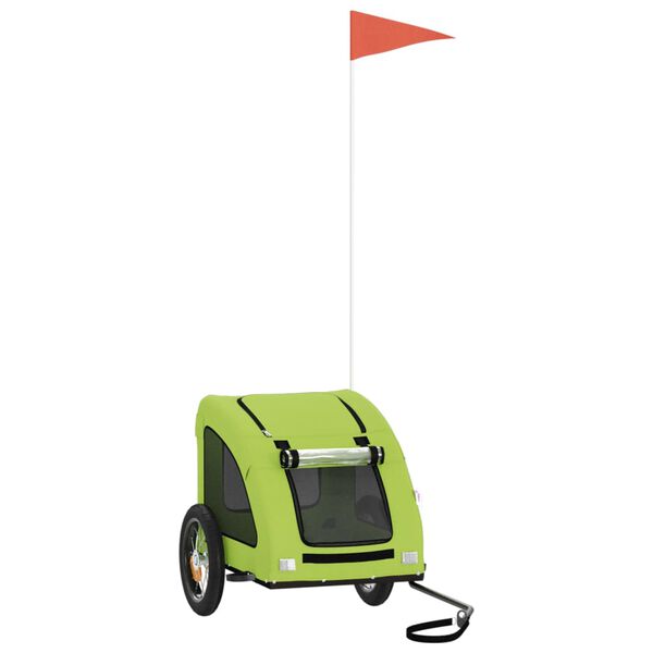 vidaXL Kolesarska prikolica za hišne ljubljenčke zelena