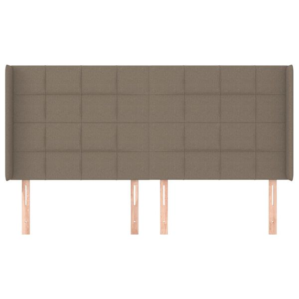 vidaXL Vzglavje z u&scaron;esi taupe 163x16x118/128 cm blago