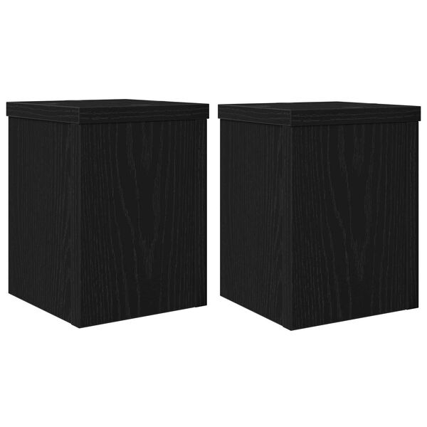 vidaXL Stojalo za rastline 2 pcs Črna Orehovina 15 x 15 x 20 cm