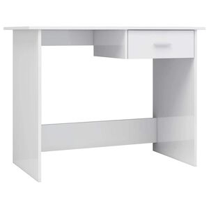 vidaXL Pisalna miza visok sijaj bela 100x50x76 cm iverna plo&scaron;ča