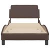 vidaXL Posteljni okvir Dover rjav 90x190 cm umetno usnje