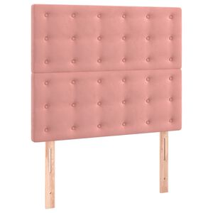 vidaXL Vzglavje postelje roza 80x5x118/128 cm žamet