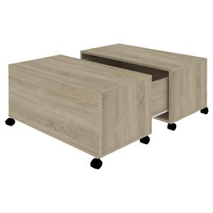 vidaXL Klubska mizica sonoma hrast 75x75x38 cm iverna plo&scaron;ča