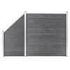 vidaXL WPC ograjni panel 1 kvadraten + 1 po&scaron;evni 273x186 cm sivi