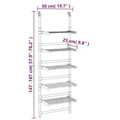 vidaXL 5-nadstropno viseče stojalo za sušenje perila aluminij