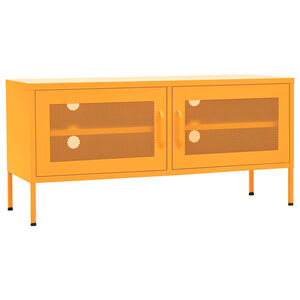 vidaXL TV omarica gorčično rumena 105x35x50 cm jeklo