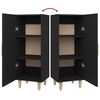 vidaXL Komoda črna 34,5x34x90 cm konstruiran les