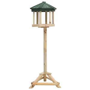 vidaXL Stoječa hranilnica za ptice trden les jelke 33x110 cm