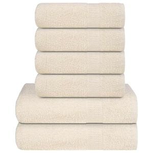 vidaXL 6-delni komplet brisač FROGN kremne barve 360 g/m&sup2;