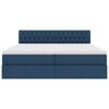 vidaXL Postelja z LED lučmi z vzglavjem Modra 180 x 200 cm blago