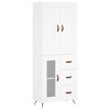 vidaXL Visoka omara bela 69,5x34x180 cm inženirski les