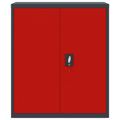 vidaXL Arhivska omara antracitna in rdeča 90x40x105 cm jeklo