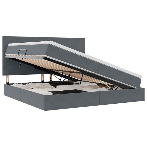 vidaXL Postelja z dodatnim prostorom za shranjevanje in vzmetnico