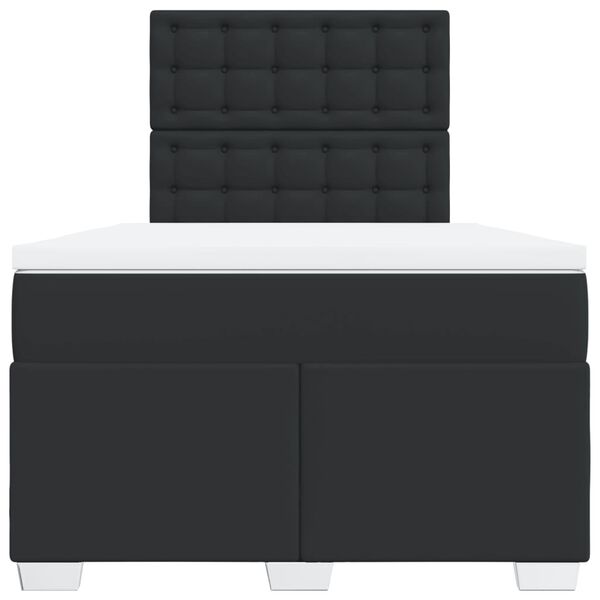 vidaXL Box spring postelja z vzmetnico črna 120x200 cm umetno usnje