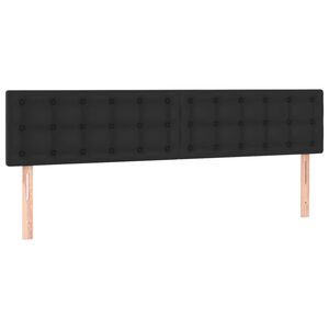 vidaXL Posteljno vzglavje črna 160x5x78/88 cm umetno usnje