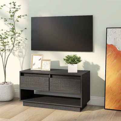 vidaXL TV omarica siva 74x34x40 cm trdna borovina