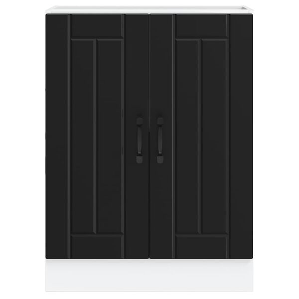 vidaXL Osnovna omarica za umivalnik Lucca črn inženirski les