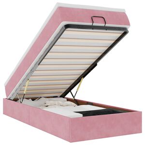 vidaXL Otomanski posteljni okvir z vzmetnico roza 80x200 cm žamet