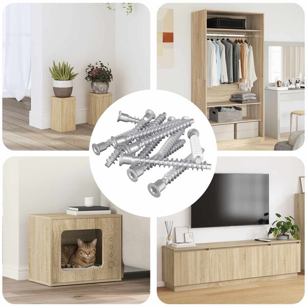 vidaXL Potrdilni vijaki 2100 pcs srebrna Kovina