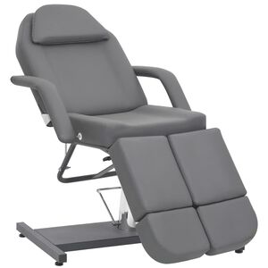 vidaXL Kozmetični stol umetno usnje siv 180x62x78 cm