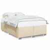 vidaXL Posteljni okvir brez vzmetnice krem 140x190 cm blago