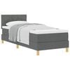 vidaXL Postelja z vzmetnico z vzmetnico Temno siva 80 x 200 cm blago