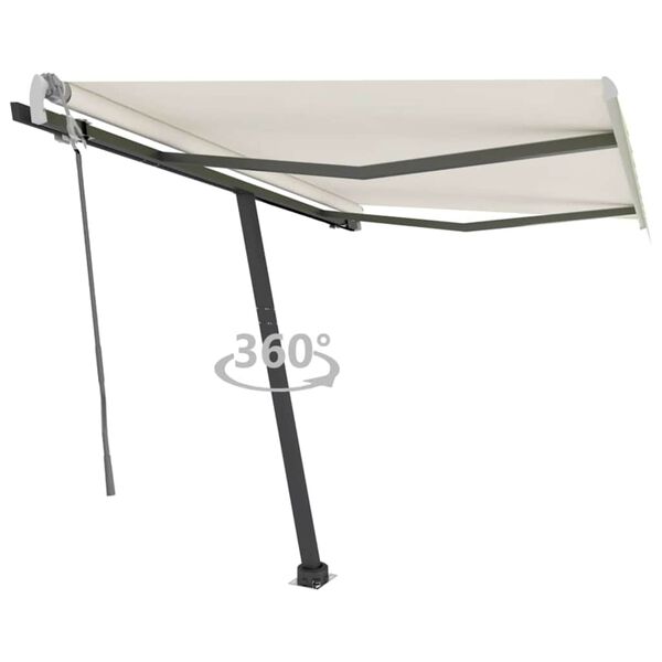 vidaXL Prostostoječa ročno zložljiva tenda 300x250 cm krem