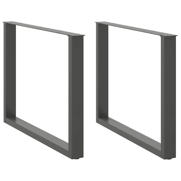 vidaXL Noge za jedilno mizo v obliki črke U, 2 kosa, antracitne, 100 x (72-73) cm, jeklo