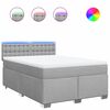 vidaXL Box spring posteljni z vzmetnico svetlo siv 140x190 cm blago
