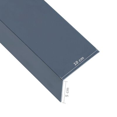 vidaXL Kotne plošče L-oblike 90° 5 kosov antracitne 170 cm 100x50 mm