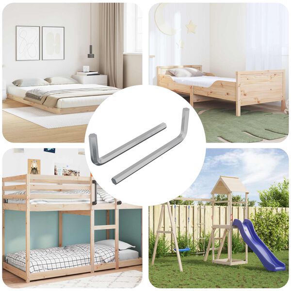 vidaXL &Scaron;esterokotna ključa 2 pcs srebrna 32 x 86 mm Jeklo