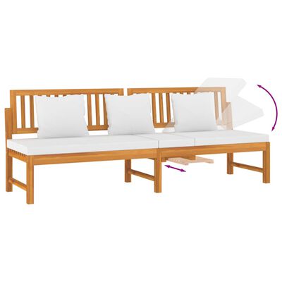 vidaXL Dnevna postelja s krem blazino 200x60x75 cm akacijev les