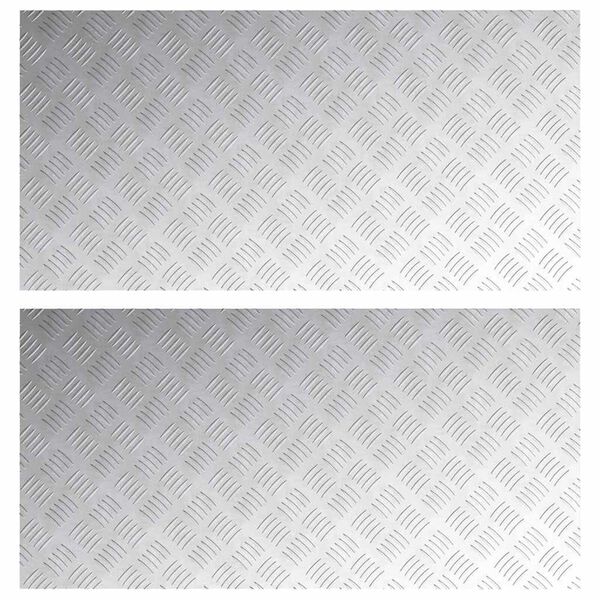 vidaXL Stopnice Pravokotna 2 pcs srebrna 100 x 50 cm Aluminij