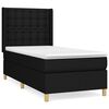 vidaXL Box spring postelja z vzmetnico črn 90x190 cm blago