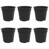 vidaXL Okrogli cvetlični lonec 6 kos Črna &Oslash; 19 x 16 cm Plastika